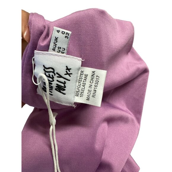 New Princess Polly Princess Top Purple Wrap‎ Tie Night Out Top Womans Size 0 - Picture 4 of 4